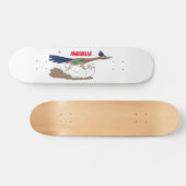 Funny roadrunner bird cartoon illustration persoonlijk skateboard (Horizontaal)