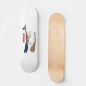 Funny roadrunner bird cartoon illustration persoonlijk skateboard (Voorkant)