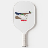 Funny roadrunner bird cartoon illustration pickleball paddle (Voorkant)