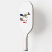 Funny roadrunner bird cartoon illustration pickleball paddle (Links)