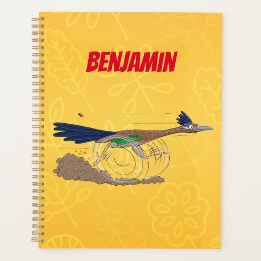 Funny roadrunner bird cartoon illustration planner (Voorkant)