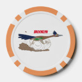Funny roadrunner bird cartoon illustration poker chips (Achterkant)