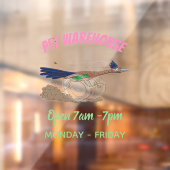 Funny roadrunner bird cartoon illustration raamsticker (Vel 2)