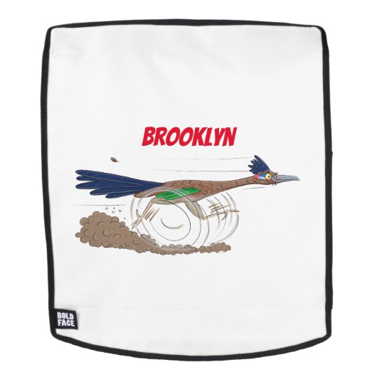 Funny roadrunner bird cartoon illustration rugtassen (Verwijderbaar gezicht)
