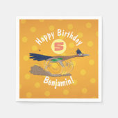 Funny roadrunner bird cartoon illustration servet (Voorkant)