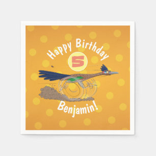 Funny roadrunner bird cartoon illustration servet