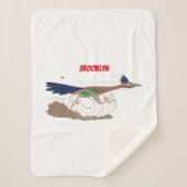 Funny roadrunner bird cartoon illustration sherpa deken (Voorkant)