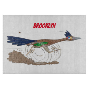 Funny roadrunner bird cartoon illustration snijplank