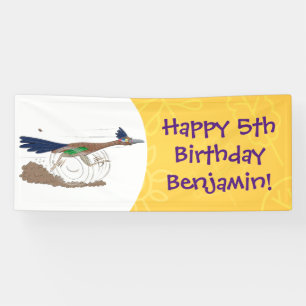 Funny roadrunner bird cartoon illustration spandoek