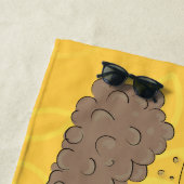 Funny roadrunner bird cartoon illustration strandlaken (In situ)