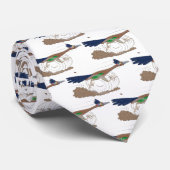 Funny roadrunner bird cartoon illustration stropdas (Opgerold)