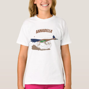 Funny roadrunner bird cartoon illustration t-shirt
