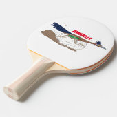 Funny roadrunner bird cartoon illustration tafeltennisbatje (Voorkant Gekanteld)