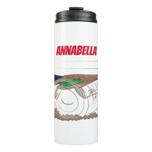 Funny roadrunner bird cartoon illustration thermosbeker (Voorkant)