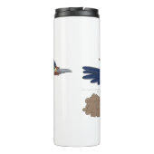Funny roadrunner bird cartoon illustration thermosbeker (Achterkant)