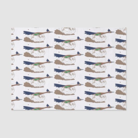 Funny roadrunner bird cartoon illustration tissuepapier (Voorkant)