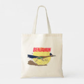 Funny roadrunner bird cartoon illustration tote bag (Achterkant)