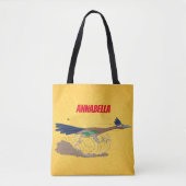 Funny roadrunner bird cartoon illustration tote bag (Voorkant)