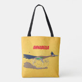 Funny roadrunner bird cartoon illustration tote bag (Achterkant)