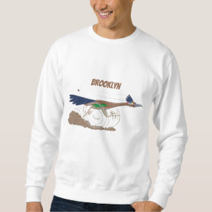 Funny roadrunner bird cartoon illustration trui