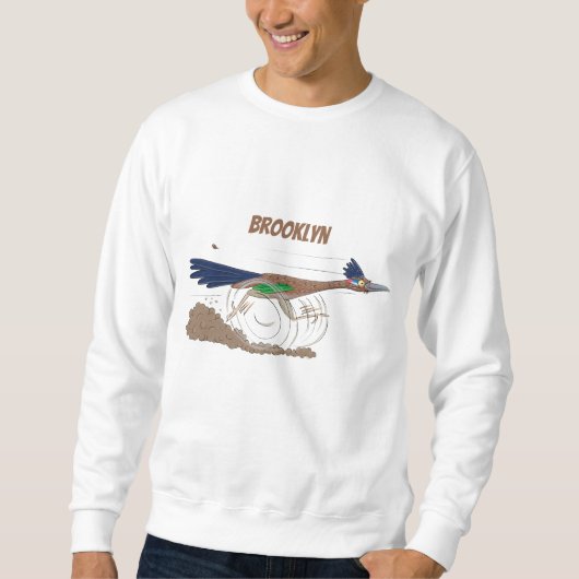 Funny roadrunner bird cartoon illustration trui (Voorkant)