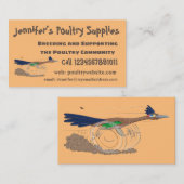 Funny roadrunner bird cartoon illustration visitekaartje (Voorkant / Achterkant)