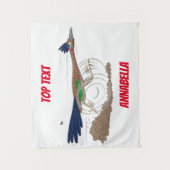 Funny roadrunner bird cartoon illustration wandkleed (Voorkant)