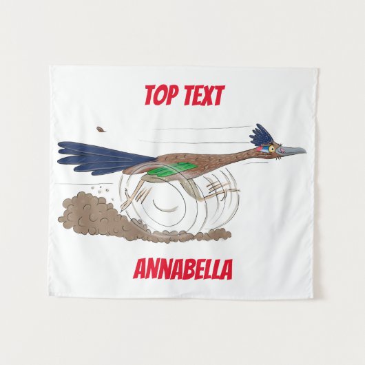 Funny roadrunner bird cartoon illustration wandkleed (Voorkant (horizontaal))