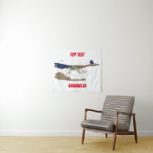 Funny roadrunner bird cartoon illustration wandkleed (In Situ (horizontaal))