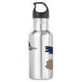Funny roadrunner bird cartoon illustration waterfles  (Achterkant)
