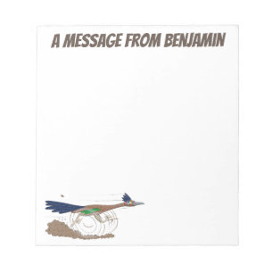 Funny roadrunner woestijn vogel cartoon illustrati notitieblok