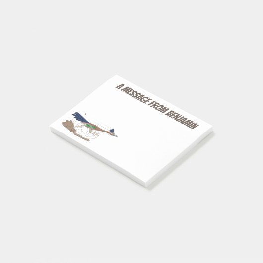 Funny roadrunner woestijn vogel cartoon illustrati post-it® notes (Schuin)