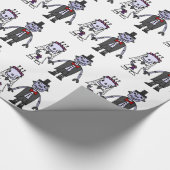 Funny Robot Bride en Groom Wedding Cadeaupapier (Hoek)