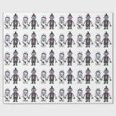 Funny Robot Bride en Groom Wedding Cadeaupapier (Vlak)