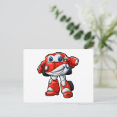 Funny Robot cartoon | - Kies een achterkleur Briefkaart (Staand voorkant)