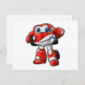 Funny Robot cartoon | - Kies een achterkleur Briefkaart (Voorkant / Achterkant)