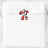 Funny Robot cartoon | - Kies een achterkleur Ronde Sticker (Tas)