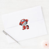Funny Robot cartoon | - Kies een achterkleur Ronde Sticker (Envelop)