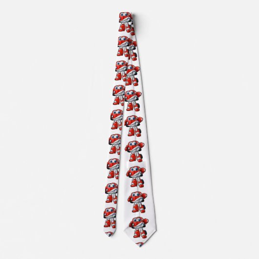 Funny Robot cartoon | - Kies een achterkleur Stropdas (Achterkant)