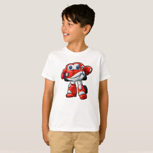 Funny Robot cartoon   - Kies een achterkleur T-shirt