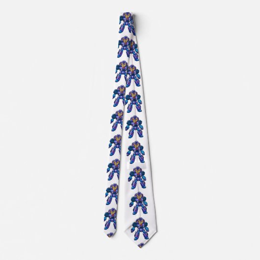 Funny robot cartoon | Robotauto |Kies achterkleur Stropdas (Achterkant)