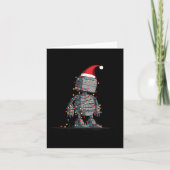Funny Robot Christmas Graphics Lights Lover Long S Kaart (Voorkant)