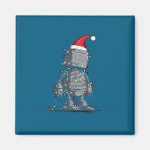 Funny Robot Christmas Graphics Lights Lover Long S Magneet (Voorkant)