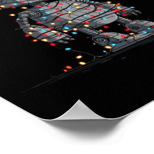 Funny Robot Christmas Graphics Lights Lover Long S Poster (Hoek)