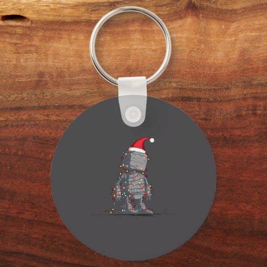 Funny Robot Christmas Graphics Lights Lover Long S Sleutelhanger (Voorkant)
