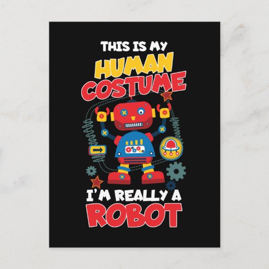 Funny Robot Costume Boys Girls Robots Briefkaart (Voorkant)