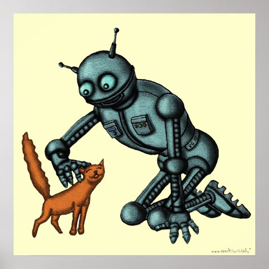 Funny robot en poster voor katten (Voorkant)