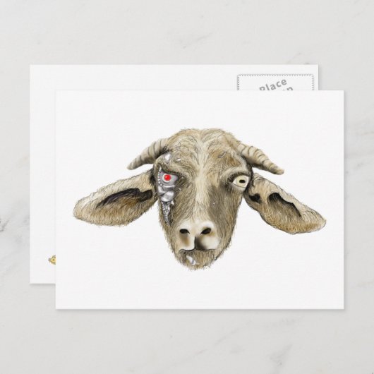 Funny Robot Goat Science Fiction Parody Humor Briefkaart (Voorkant / Achterkant)
