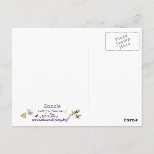 Funny Robot Goat Science Fiction Parody Humor Briefkaart (Achterkant)