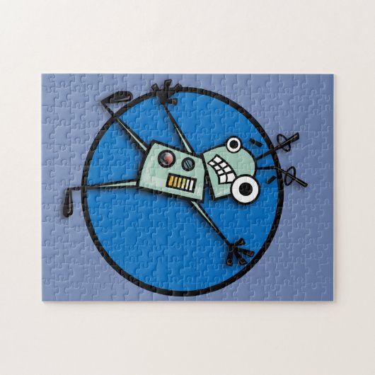 FUNNY ROBOT GRAPHIC ILLUSTRATION VERTICAL PUZZLE LEGPUZZEL (Horizontaal)